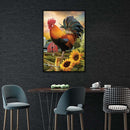 5D DIY Diamond Painting Rooster Sunflower Full Round Rhinestone Wall Art Picture