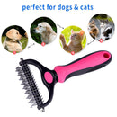 Brush Grooming Tool Pet Fur Trimming Dematting Comb (Double Side Red B) Newly