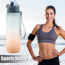 1000ML Plastic Water Bottle with Handle One-button Lock Space Cup (Blue) Newly