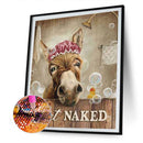 5D Diamond Painting Donkey in Fence Full Round Rhinestone DIY Picture Home De
