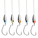 5pcs/set Metal Fishing Hook Worm Knots Fishing Hook Texas Rig Set Tools Zub