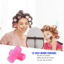 12pcs Self Grip Hair Rollers Hairdressing Home Use DIY Hair Curlers (24mm) Newly