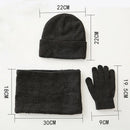 and Men Neck Warmer Hat Scarf Gloves Set Fleece Scarf Beanie Cap Winter Warm