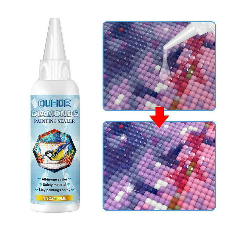 100ml Diamond Sealer Painting Glue Conserver Shine Protect G1D Fast 2Q6W X3D4