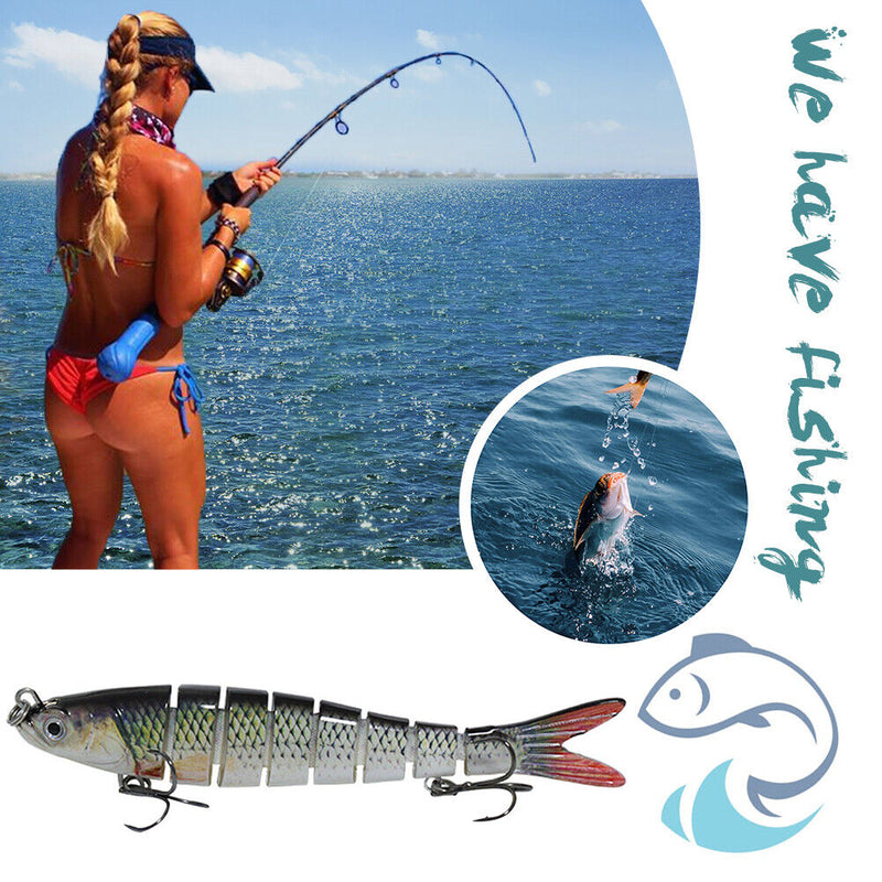 Wobblers Pike Fishing Lure 8 Sections Multi Jointed Lifelike Fishing Swimba