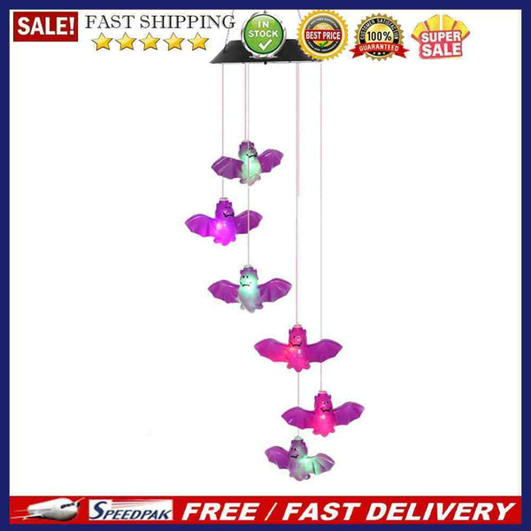 Wind Chimes Solar Lights Hanging Decorative Lamps Halloween Gifts for Home Yard