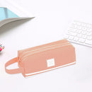 Korean Large Capacity Pencil Case Bags Zipper Solid Stationery Box (Pink) Newly
