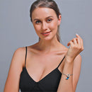 Butterfly Pendant Bracelet Women Simple Metal Buckle Bangles Jewelry (Blue)