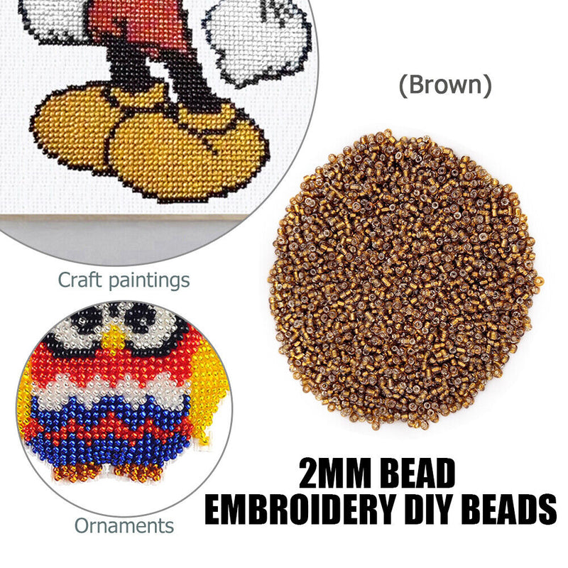 1200pcs/Pack 2mm Charm Mini Beads DIY Necklace Bracelet for Jewelry Making Craft