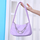 Retro Women Pure Color Butterfly Chain Underarm Bag Hobos Handbag (Purple)