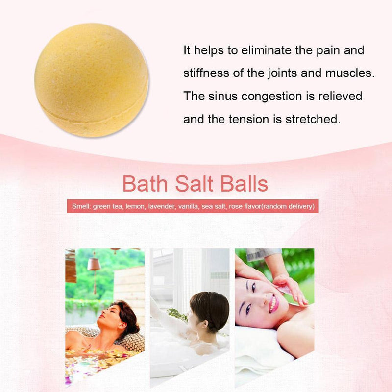 Bath Salt Ball Body Skin Whiten Relief Bubble Shower Ball (Red)