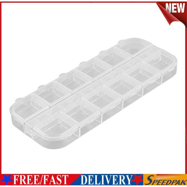 12 Grids Diamond Painting Box Embroidery Rhinestone Beads Storage Organizer #F
