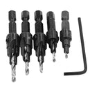 1/4 inch Hex Shank Countersink Drill Woodworking Bit Drilling Set (5pcs)