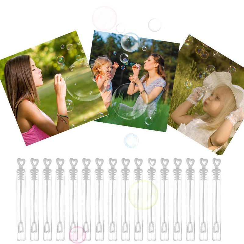 60pcs Love Heart Empty Wedding Soap Bubble Bottles Toys Wand Tube Bubble Ma