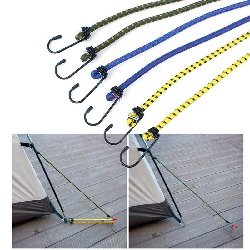 6pcs Outdoor Travel Luggage Fixing Rope Clothesline Elastic Bungee Cord Straps