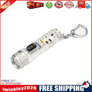 Mini Keychain Torch w/ Buckle USB Rechargeable Emergency Flashlight (White)