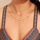 Moon Star Pendant Necklace Rhinestone Multilayer Choker Statement Women Jewelry