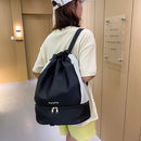 Drawstring Fitness Swimming Backpack Sports Dry Wet Bag Rucksack (Black) Newly