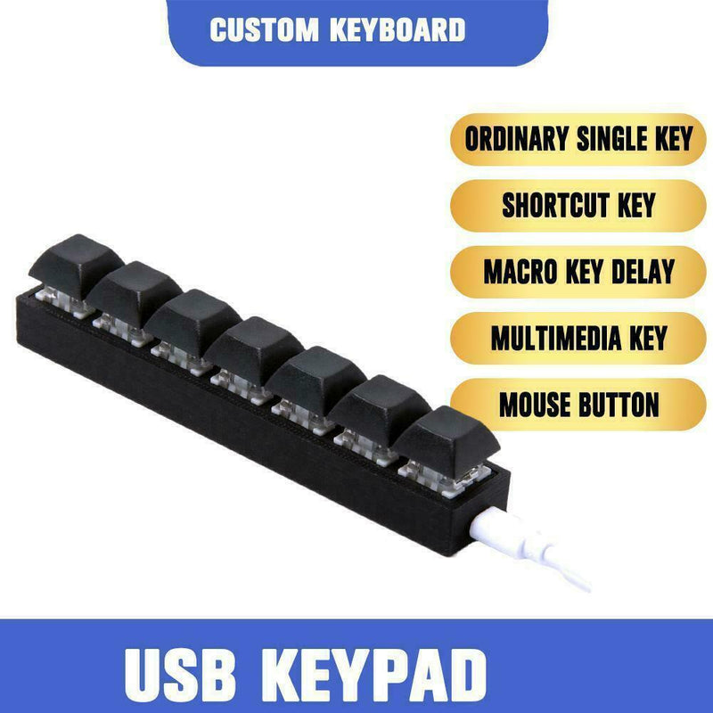 Mini 7-key Mechanical Keyboard Custom USB Programming Keys. M7F5
