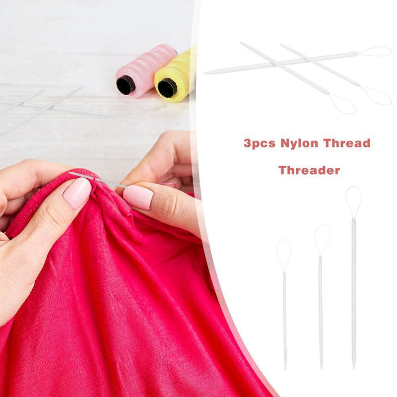 3pcs Nylon Thread Threader Sweater Crochet Needle Knitting Pulling Tools Newly