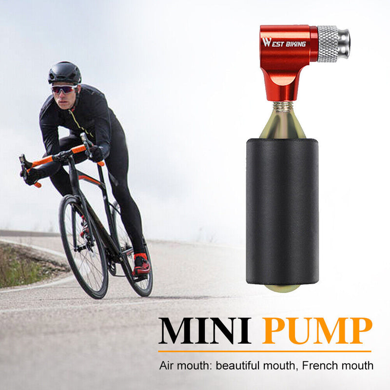 WEST BIKIHG Portable Bicycle Bike CO2 Air Bottle Head for Schrader Presta Valve