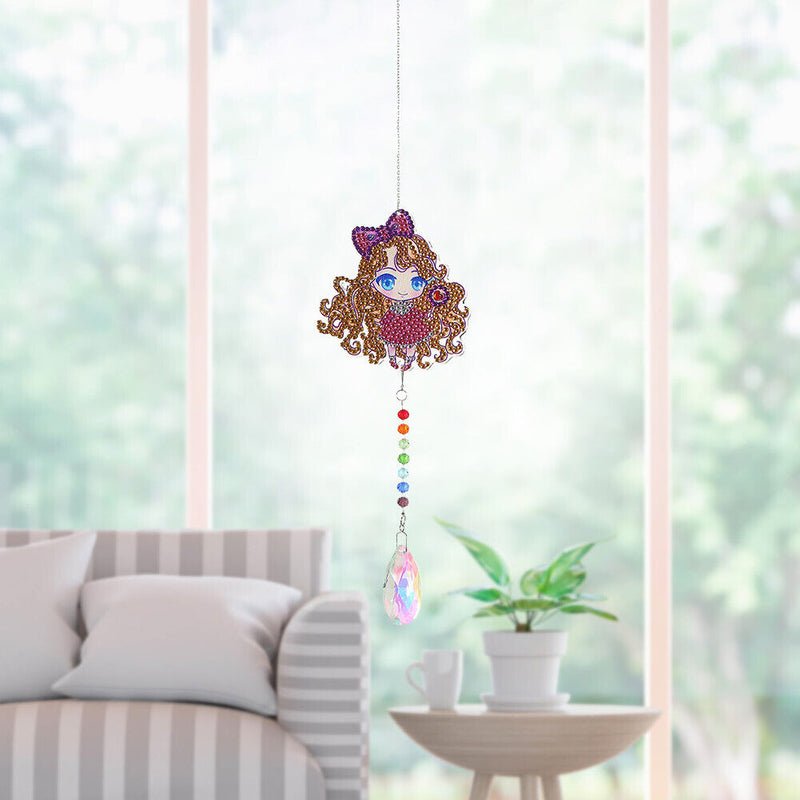 3pcs Diamond Painting Crystal Light Catcher DIY Window Hanging Wind Chime Crafts