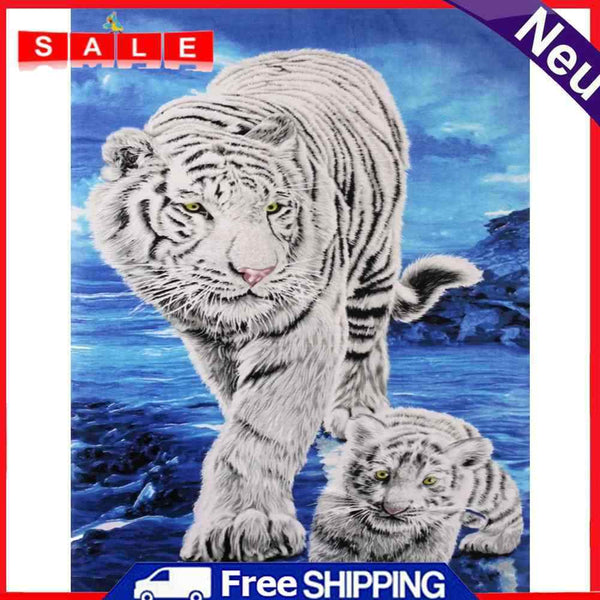 5D Rhinestone Pictures DIY Tigress Full Round Drill Diamond Painting Artwork Kit