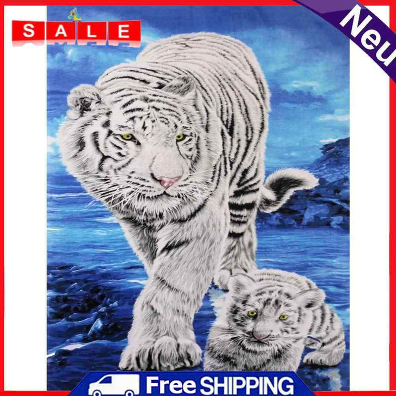 5D Rhinestone Pictures DIY Tigress Full Round Drill Diamond Painting Artwork Kit