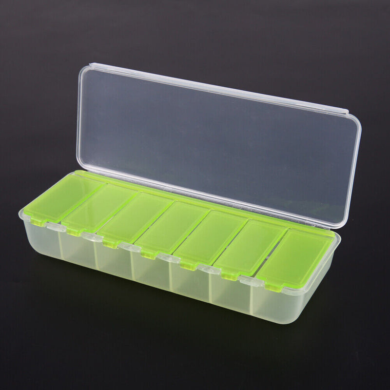 Large Travel Pill Cases Portable 7-Day Medicine Box Tablet Container(Green)
