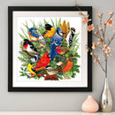 Diamond Full Drawing DIY Drill Round Rhinestone Birds Gathering 5D Painting K
