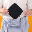 Portable Sanitary Napkin Storage Bag Women Travel Makeup Coin Purse (Black)