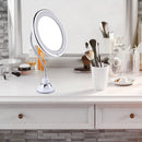 Desktop Suction Cup Mirror 5X 10X Magnifying Make Up LED Fogless Mirror