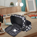Double Layer Cosmetic Bag Travel Makeup Storage Case (Black+White Dot) Newly