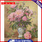 Oil Paint By Numbers Pink Peony Frameless Picture Craft Kits for Living Room