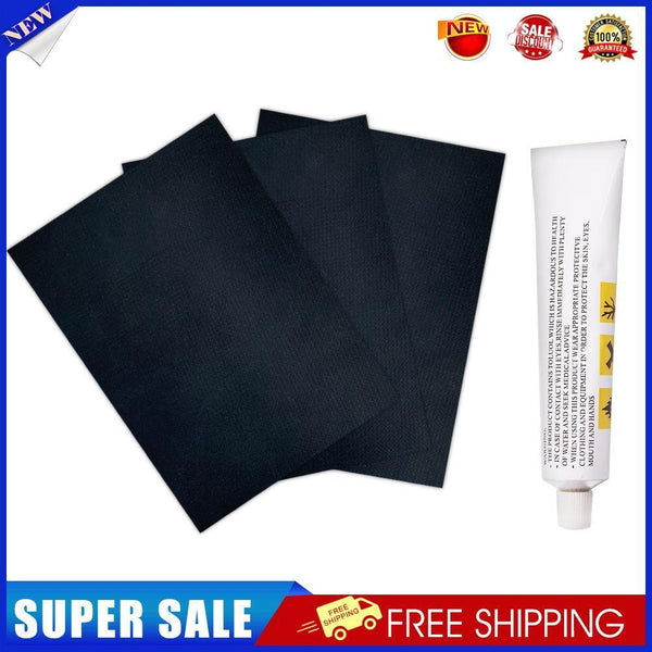4x Paddle Board PVC Patches Glue Kit Waterproof Kayak Repair Patch (Black)