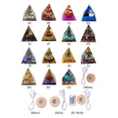 FIENZA Crystal Pyramid Reiki Pyramid, Orgone Pyramid Crystal with LED Light