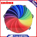 8"" Double Row Rainbow Tambourine Percussion Instrument Hand Drum Stage Props