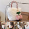 Women Soft Plush Cute Furry Fluffy Cherry Bags Shopping Bags Totes Handbags