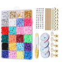 Flat Round Jewelry Making Sets Spacer Beads Polymer Clay Bracelet Accessories
