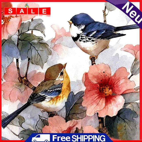 DIY Beaded Picture Flowers Birds Bedroom Decor Round Drill Diamond Painting Kit