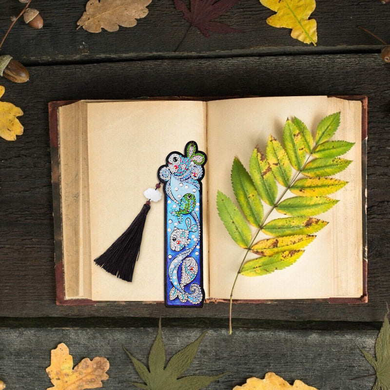 5D DIY Special Shaped Diamond Painting Exquisite Leather Tassel Bookmarks Newly