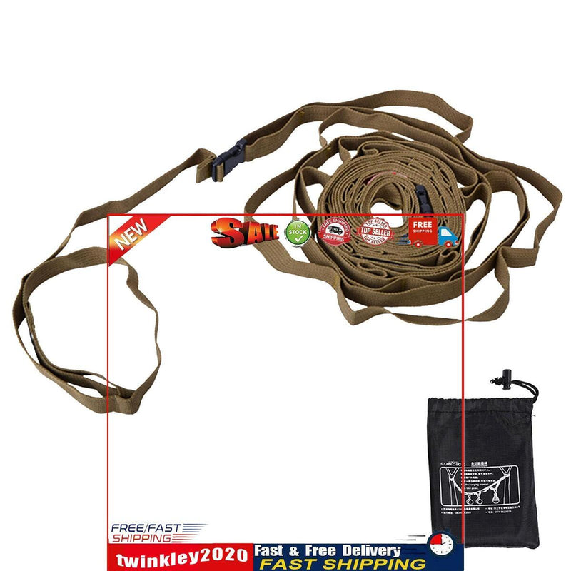 Camping Campsite Storage Strap Hanging Rope Lanyard Hanger (5m Army Green) Newly