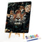 Hand Painted on Canvas DIY Cat Family Oil Paint By Numbers Drawing Kit Ornaments