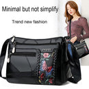 Women PU Leather Shoulder Crossbody Bag Fashion Flower Print Messenger Handbag