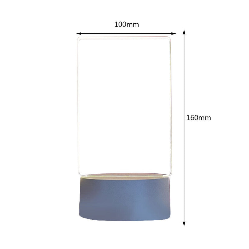 Transparent Acrylic Notepad Luminous Night Light Desktop Table Lamp Home Deco