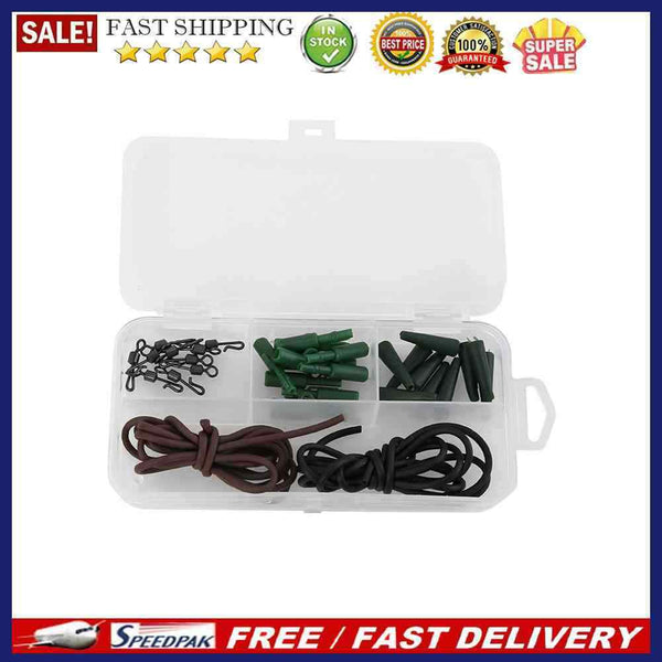 Fishing Gear Carp Fishing Box with Silicone Tube Hook Pins Terminal Tackle Rigs