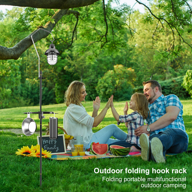 Camping Hanging Rack Holder - Lantern Lamp Stand Pole Storage for Fishing P