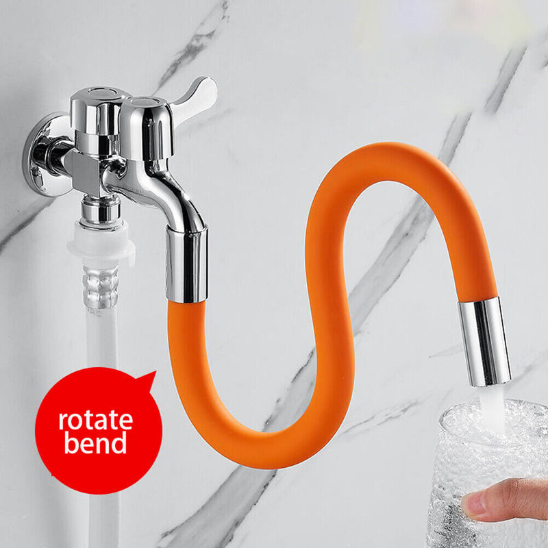 Faucet Extender Kitchen Bathroom Water Tap Extension Filter (Orange 50cm)