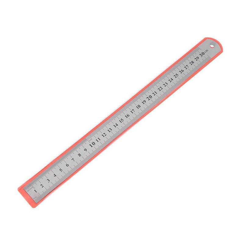 Stainless Steel Metal Straight Ruler Double Sided Measuring Tool (300mm) Newly
