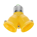 10pcs E27 to 2E27 Lamp Holder Converter Adapter Bulb Base(Yellow?